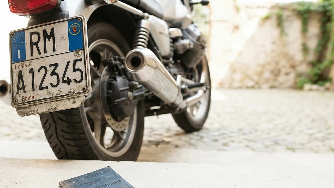 Moto usata parcheggiata con targa e libretto di circolazione: costo del passaggio di proprietà moto 2026