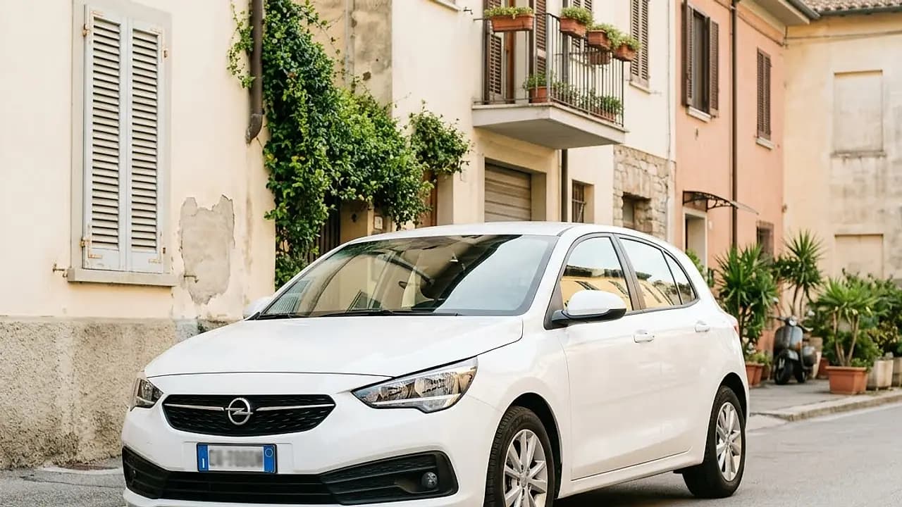 Auto compatta parcheggiata guidabile da neopatentato in Italia nel 2026 con limiti di potenza kW
